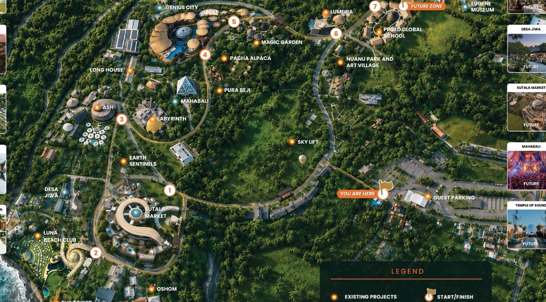 Aerial view of Nuanu City Bali